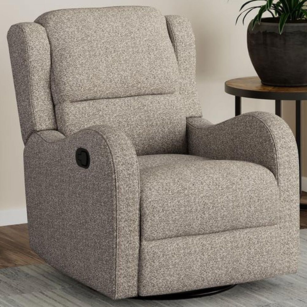 Emerald Home Furnishings Henry Swivel Glider Recliner in Brown, , large