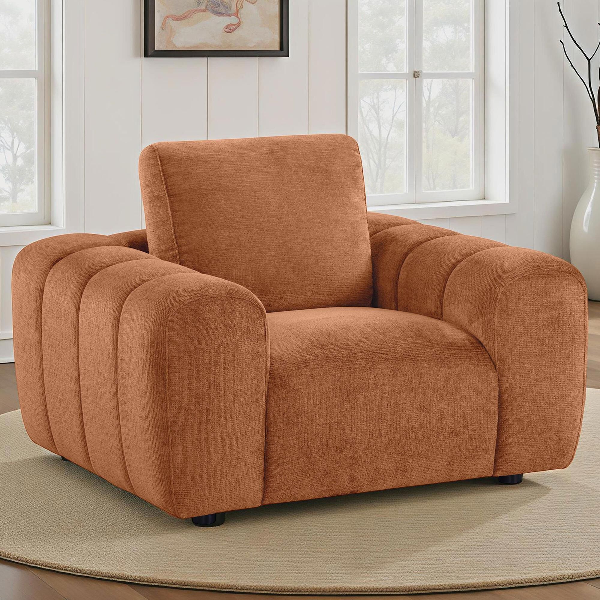 Coaster Burnett Accent Arm Chair in Burnt Orange
