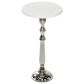Uma Enterprises Pedestal Accent Table in Silver and White, , large