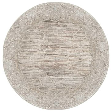 Radici USA Davide Abstract 5"3" Round Beige Area Rug, , large