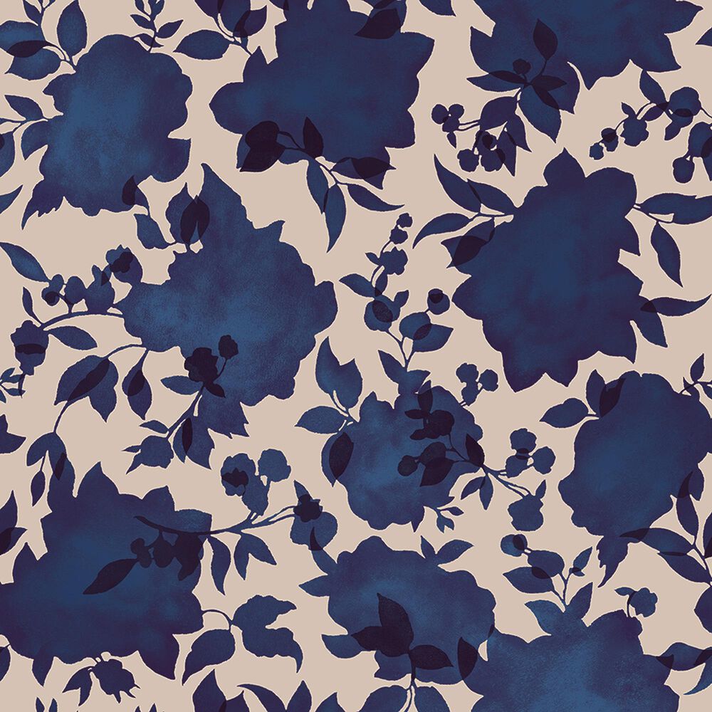 Tempaper Silhouette Peel & Stick Wallpaper in Sapphire, , large