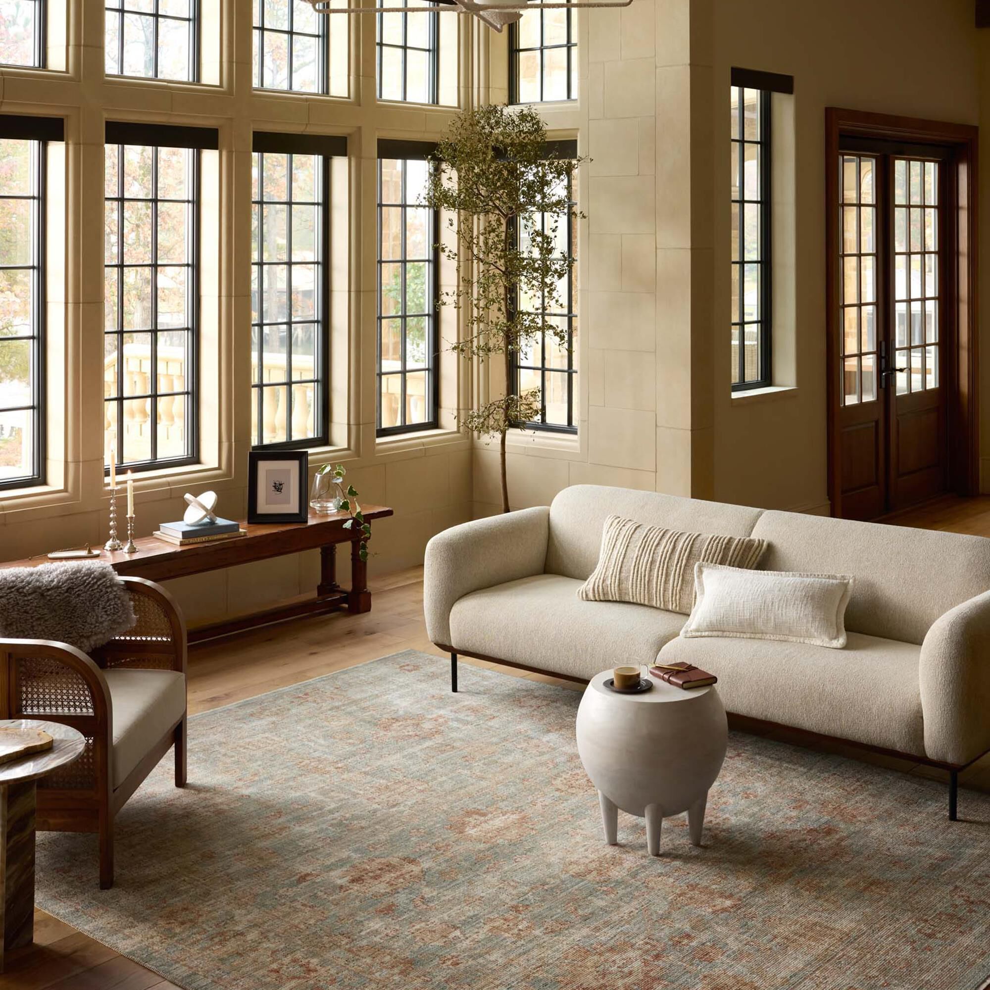 Loloi Heritage 4' x 8' Aqua and Terracotta Area Rug | NFM