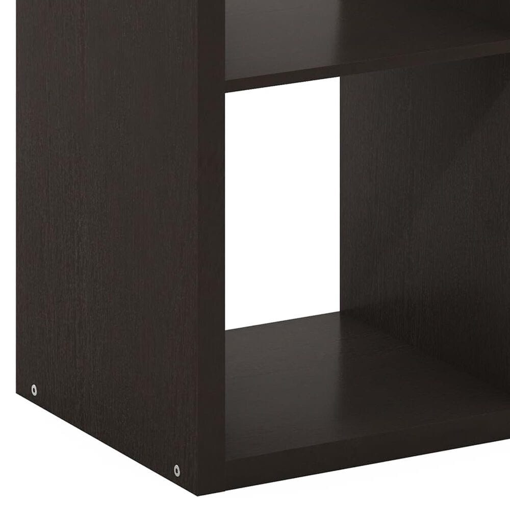 HOMLUX 2-Cube Reversible Open Back Bookshelf in Dark Oak, , large