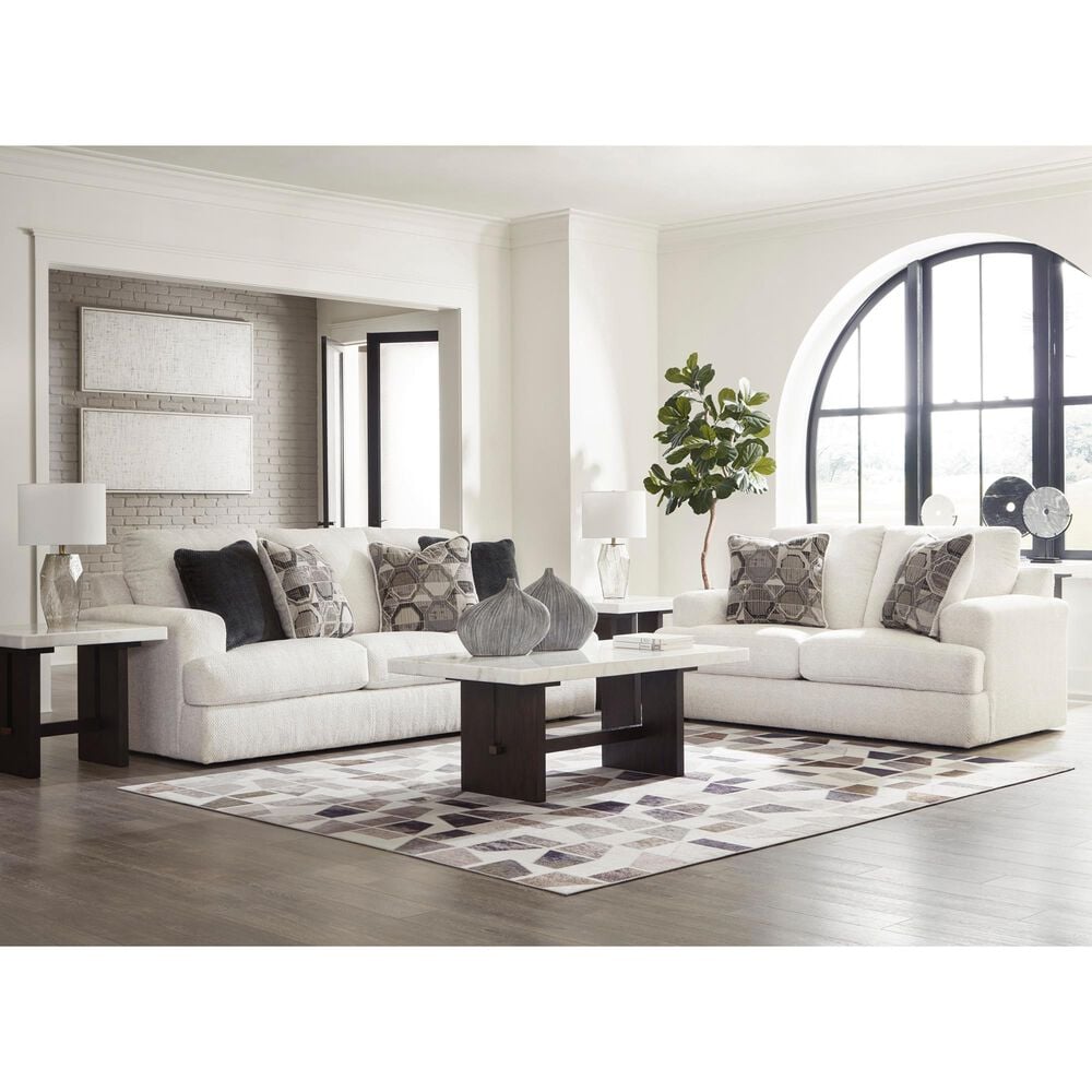 Ashley Karinne Stationary Loveseat in Linen, , large