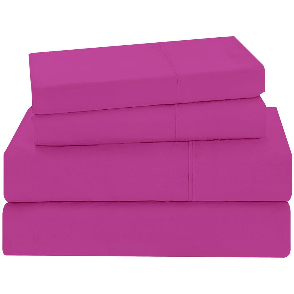 Trade Linker 3-Piece Twin/Twin XL Microfiber Sheet Set in Hot Purple, , large