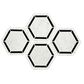 Dal-Tile Black and White Honed 6" x 6" Hexagon Marble Mosaic Sheet, , large
