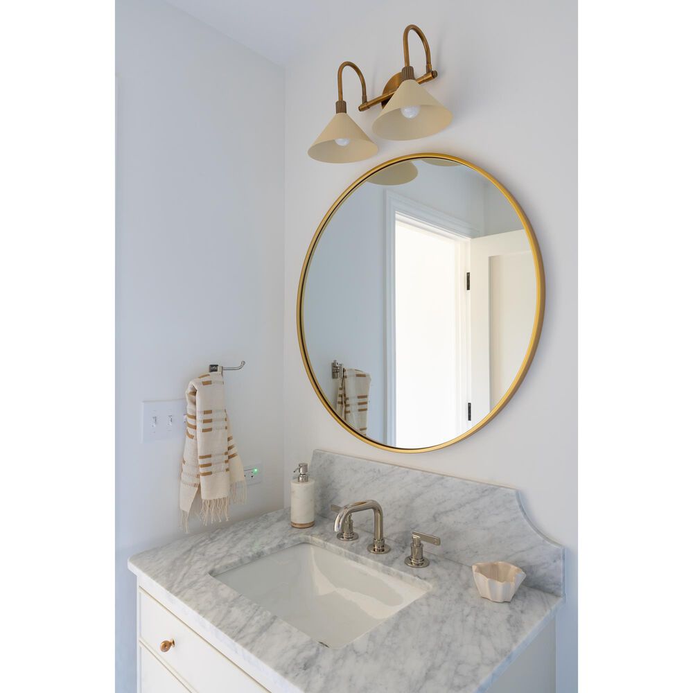 Troy Lighting Jovani 2-Light Bath Vanity in Patina Brass and Soft Sand, , large