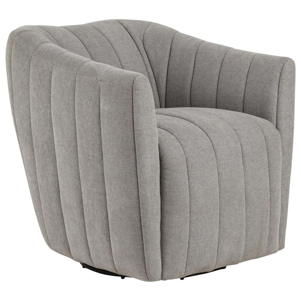 LumiSource Finley Swivel Accent Chair in Taupe, , large