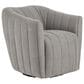 LumiSource Finley Swivel Accent Chair in Taupe, , large