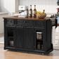 HOMLUX 58" Kitchen Island with Drop Leaf in Black and Brown, , large