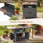 Hearth and Haven Outdoor Kitchen Island Cart with Dual Expandable Stainless Steel Tabletops in Gray, , large