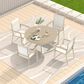Hearth and Haven 5-Pieces Outdoor Dining Set with Stackable Chairs and Round Table in Sandstone, , large