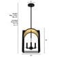 Hunter Dukestown 12" 4-Light Lantern Pendant in Natural Iron and Gold Leaf, , large