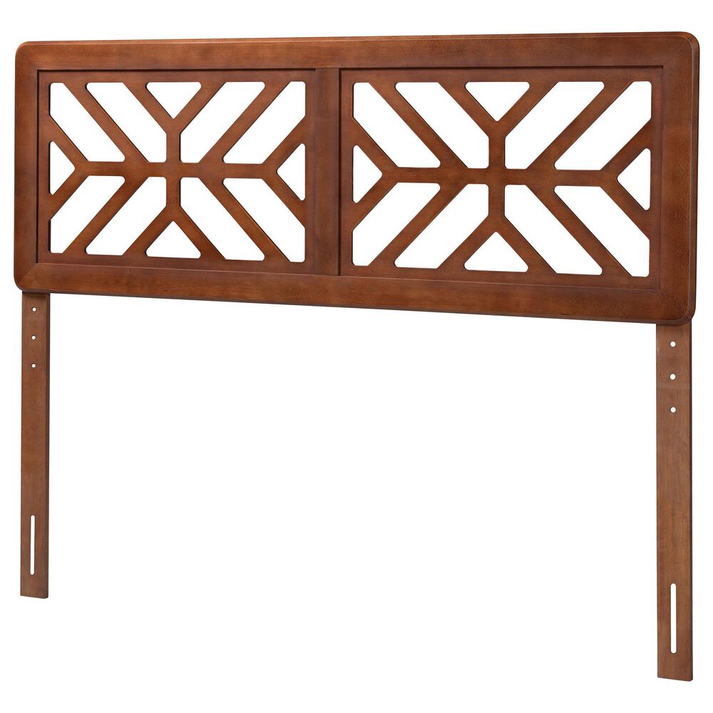 Baxton Studio Kalare Queen Headboard in Walnut Brown, , large