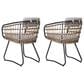 Hearth and Haven Outdoor Wicker Dining Chair with Adjustable Legs in Beige (Set of 2), , large