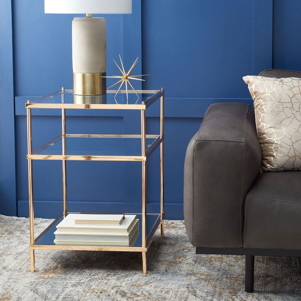Safavieh Noelia Accent Table in Polished Gold, , large