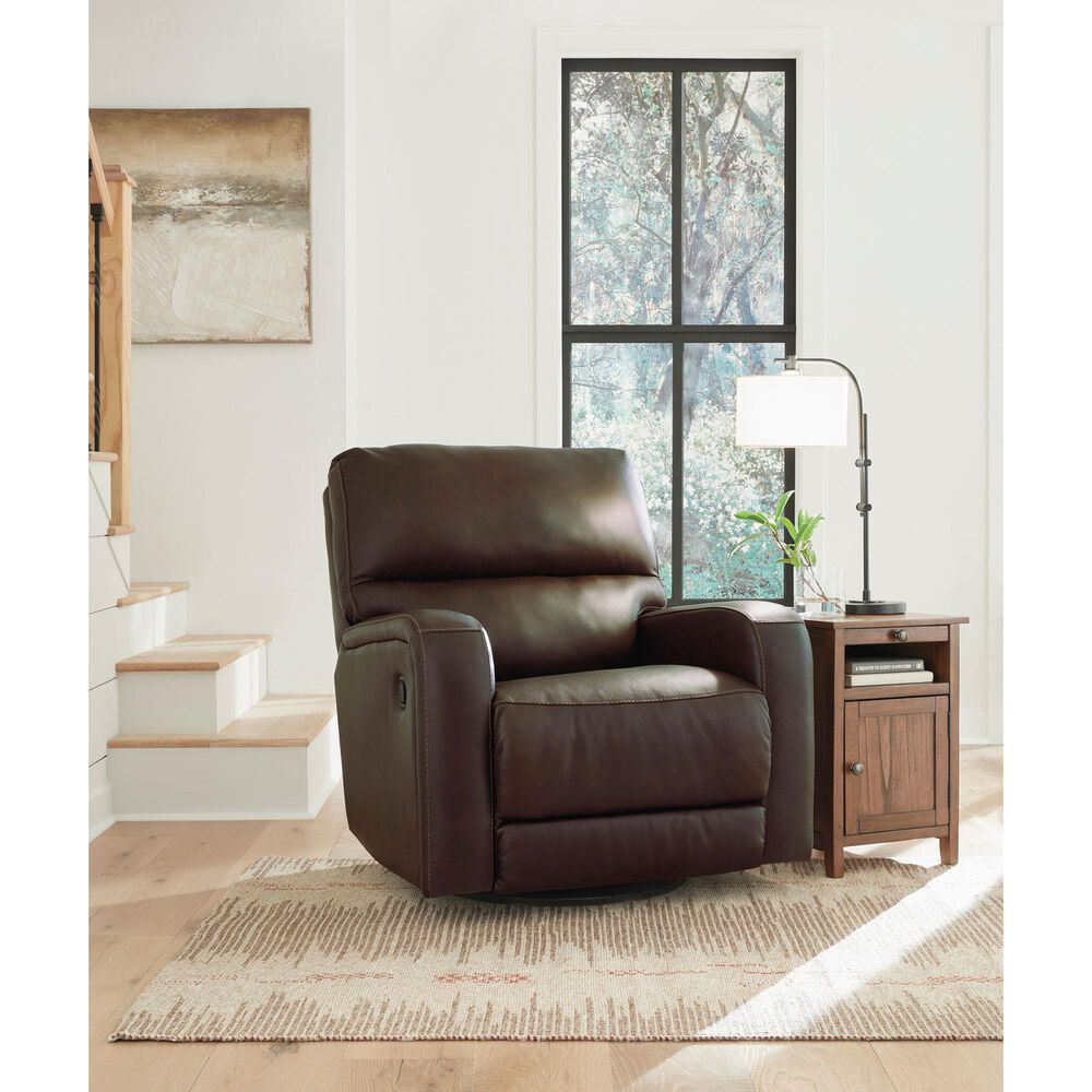 Ashley Emberla Swivel Glider Recliner in Coffee, , large