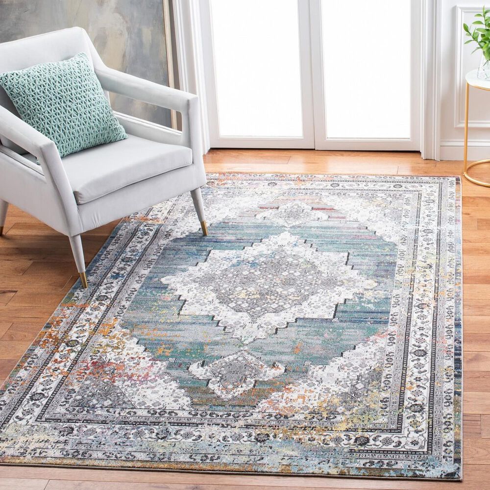 Safavieh Aria Southwestern 4&#39; x 6&#39; Ivory and Blue Area Rug, , large