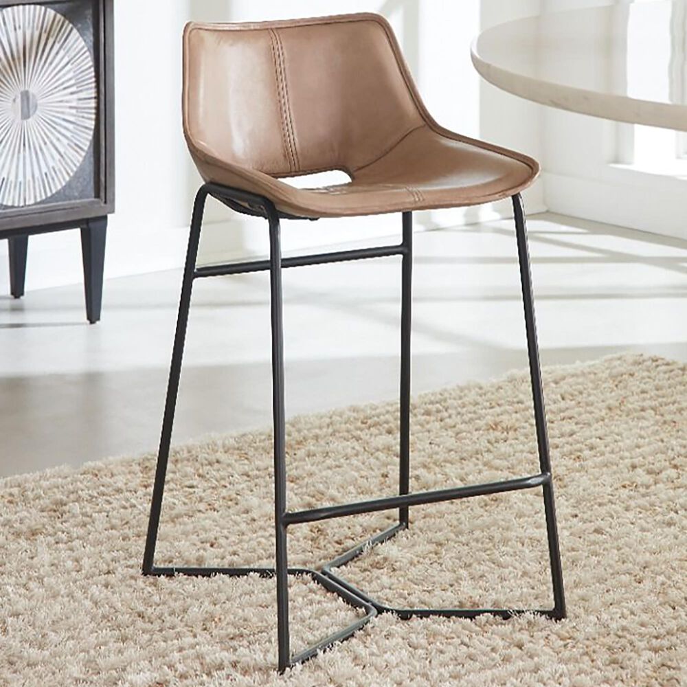 Home Trends &amp; Design Essex Stanley Counter Stool in Top Grain Leather, , large