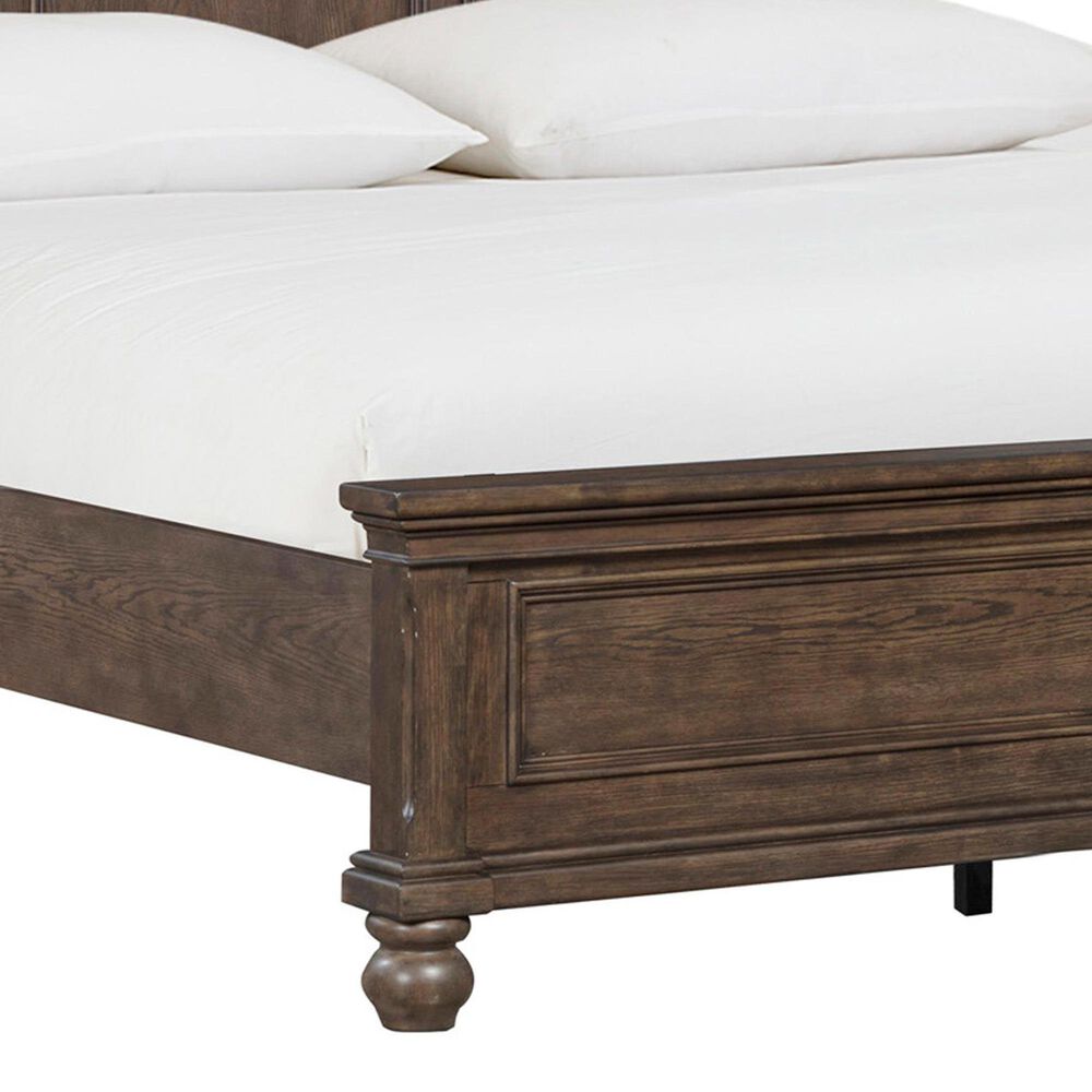 Riva Ridge Oxford King Panel Bed in Cocoa with USB Ports, , large