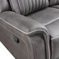 New Heritage Design Enzo Manual Reclining Loveseat in Gray, , large