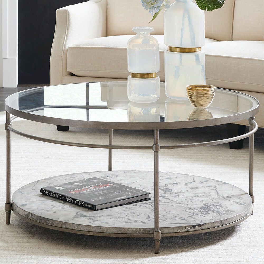 Hooker Furniture Round Cocktail Table in Silver, , large