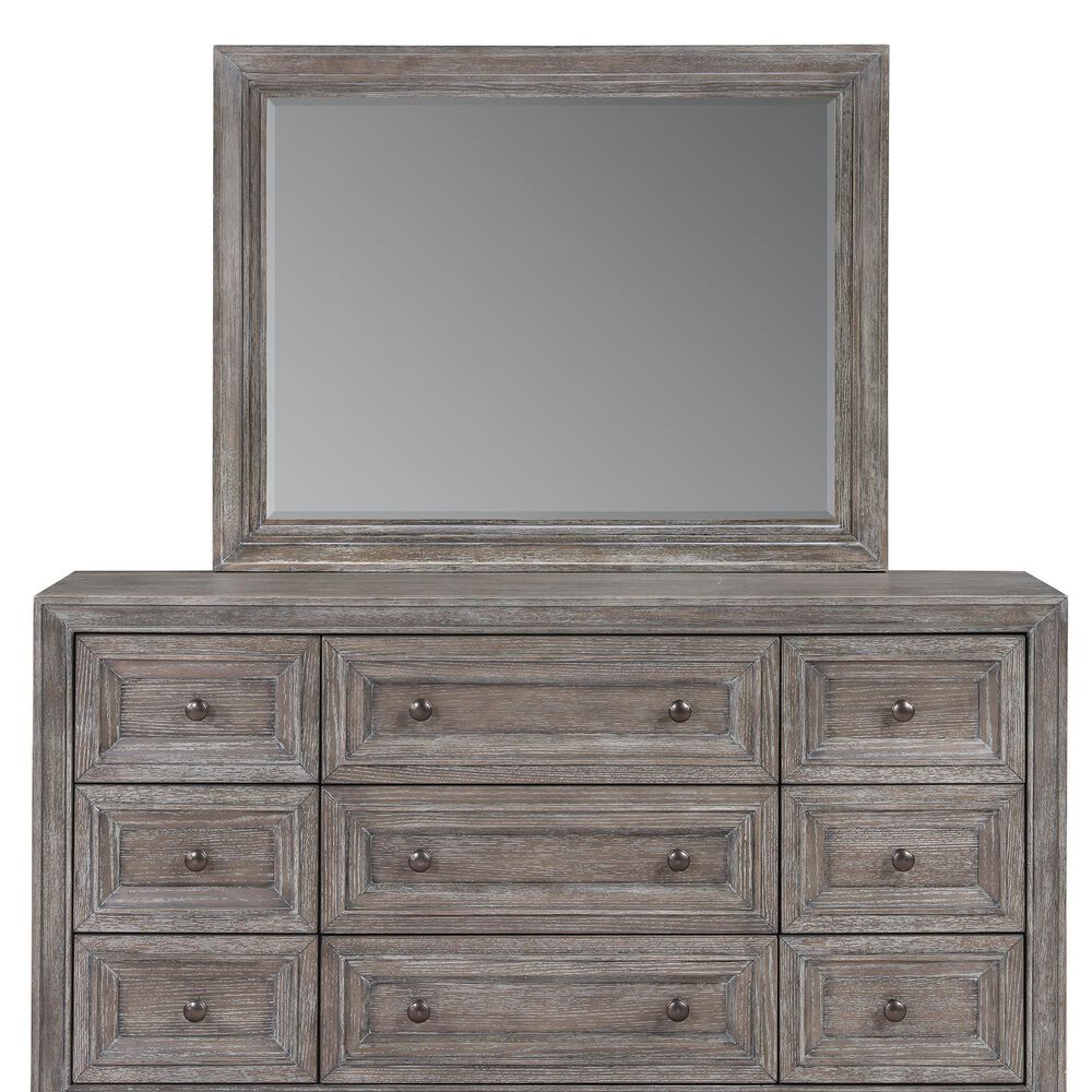 Davis International Traditional 9 Drawer Dresser and Mirror in Gray, , large