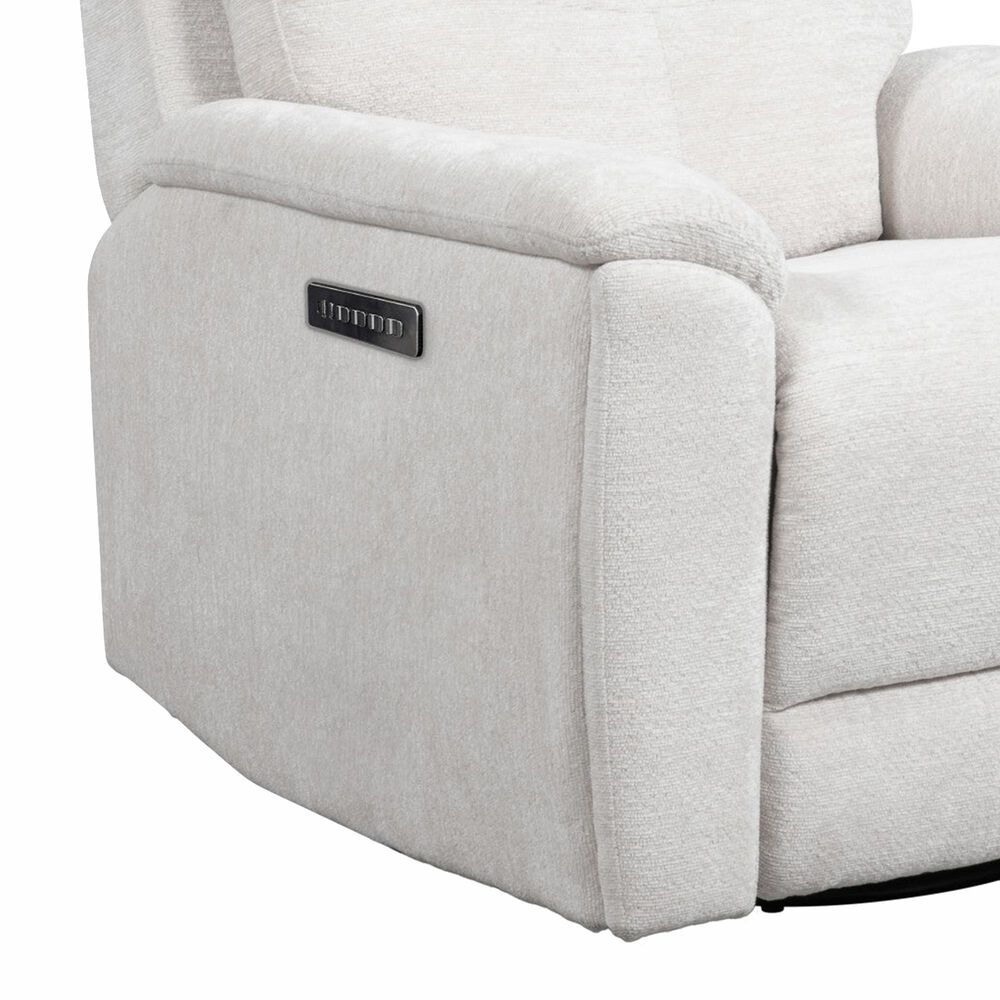 Flexsteel Refined Power Swivel Gliding Recliner with Power Headrest and Lumbar in Pearl, , large