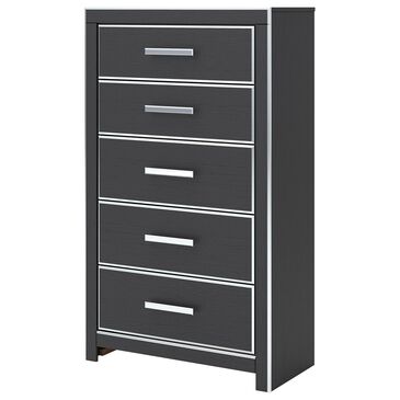 Ashley Zuraleus 6-Drawer Chest in Matte Black and Chrome, , large