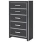 Ashley Zuraleus 6-Drawer Chest in Matte Black and Chrome, , large