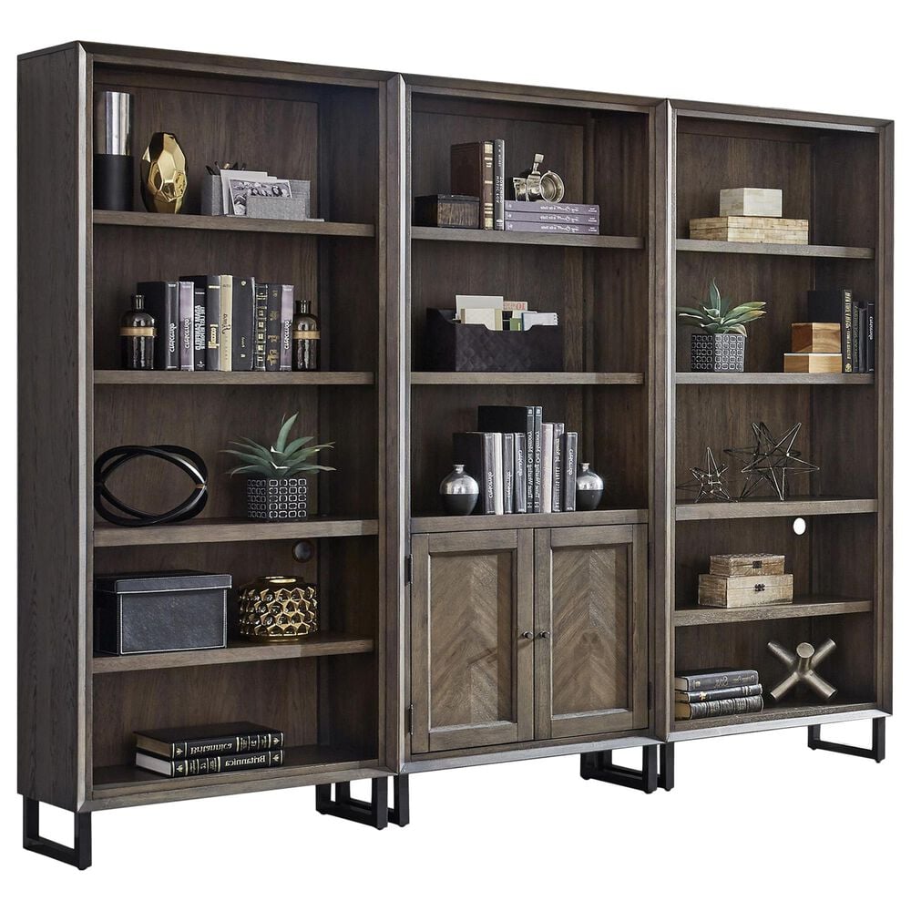 Riva Ridge Harper Point Open Bookcase in Fossil, , large