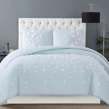 Pem America Christian Siriano Confetti Flowers 3-Piece Full/Queen Comforter Set in Mint, , large