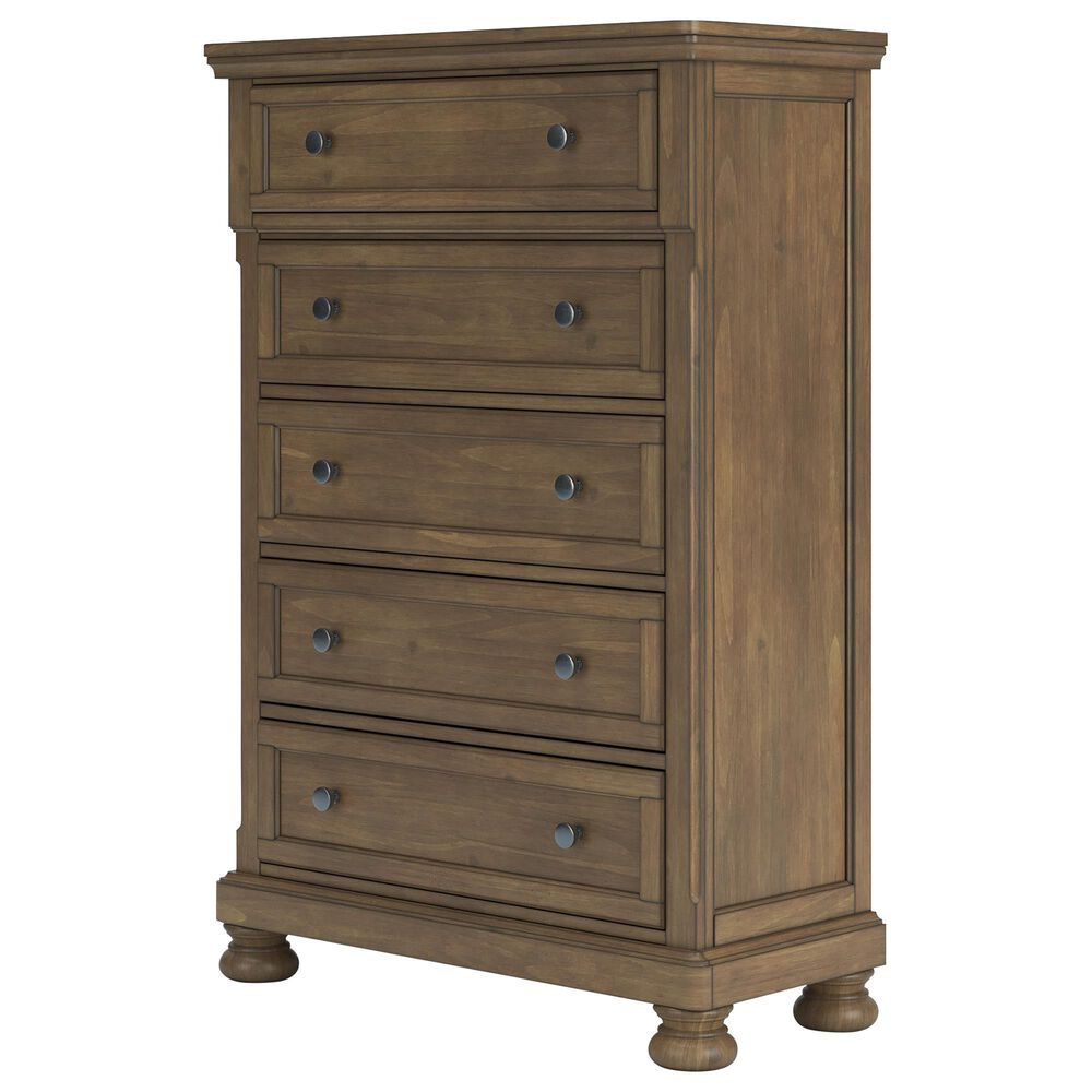 Ashley Feddinger 5-Piece Queen Storage Bedroom Set in Chestnut Brown, , large