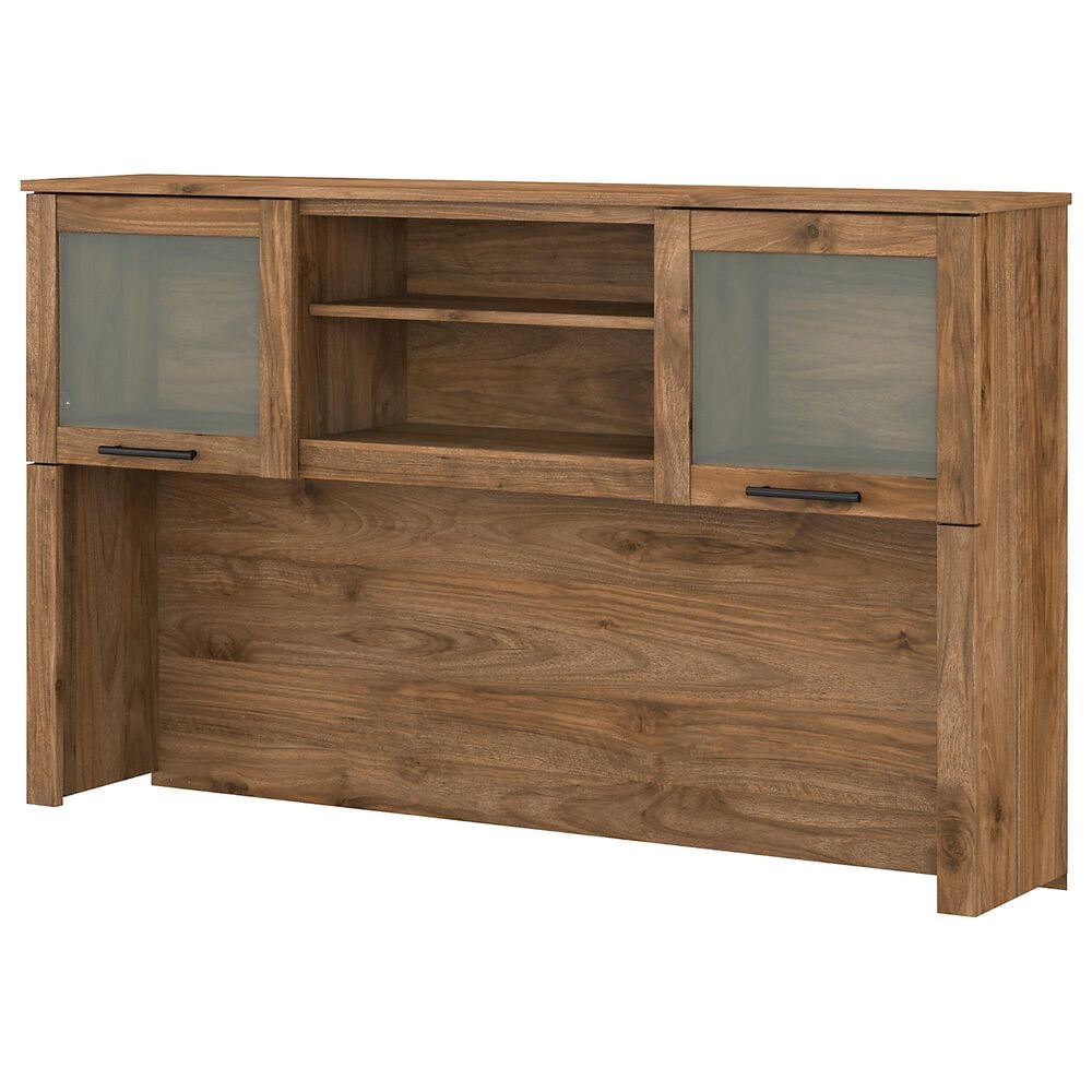 Bush Somerset 60&quot; L-Shaped Desk with Hutch in Fresh Walnut, , large