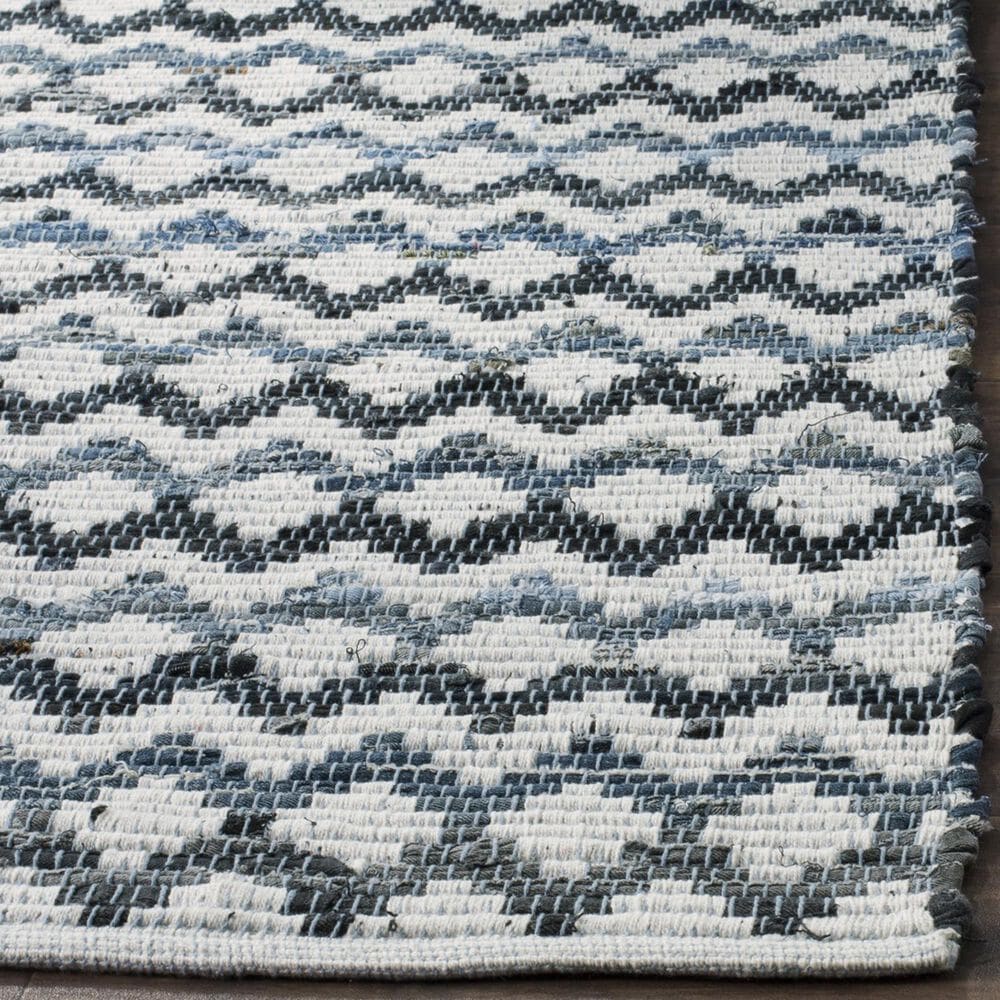 Safavieh Montauk Chevron 3&#39; x 5&#39; Ivory, Blue and Black Area Rug, , large