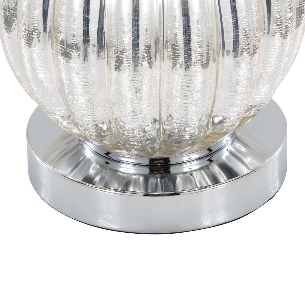 LumiSource Jenny Glass Table Lamp in Silver Crackle and Chrome (Set of 2), , large