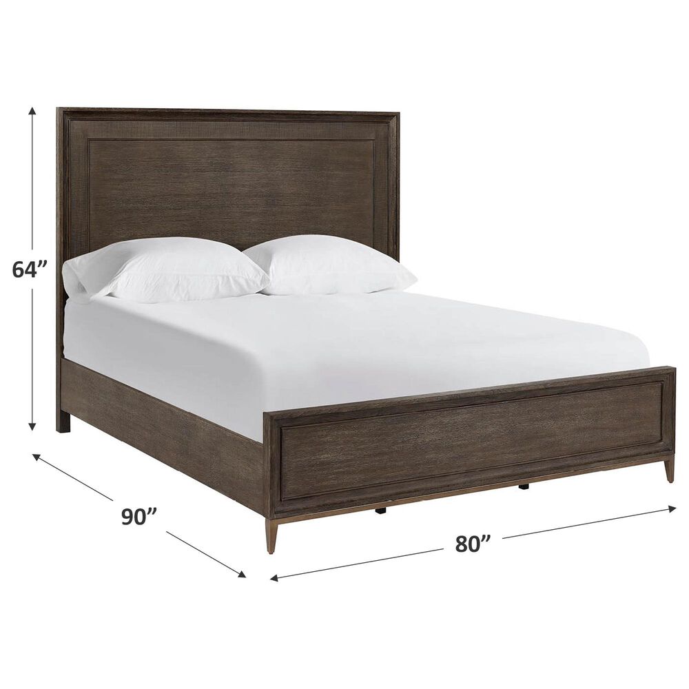 Furniture Worldwide Montclair King Panel Bed in Embossed Cocoa and Smoked Gold, , large