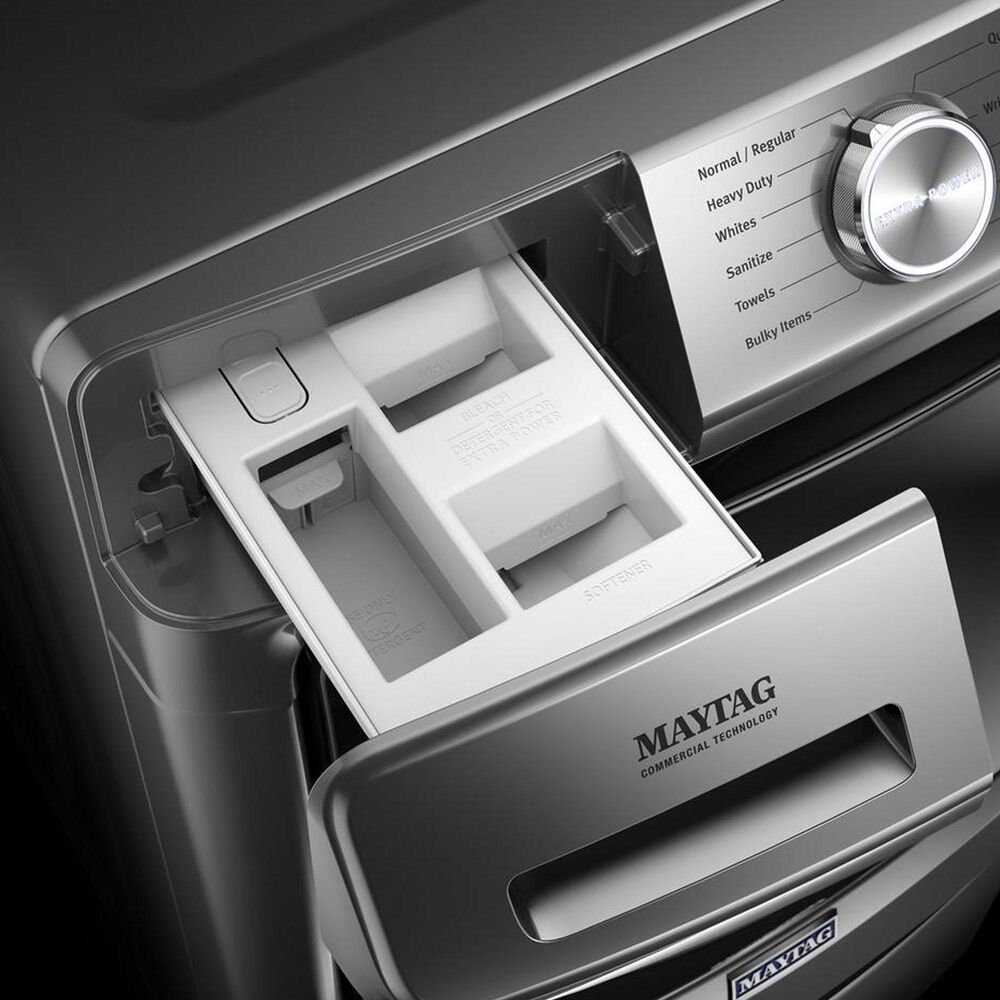 Maytag 4.8 Cu. Ft. Front Load Washer with Steam and 7.3 Cu. Ft. Gas Dryer - Metallic Slate, , large