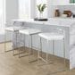 Lumisource Fuji Stackable Counter Stool with White Faux Leather in Brushed Stainless Steel (Set of 2), , large