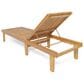 Hearth and Haven Nadine Outdoor Chaise Lounge with Adjustable Back in Teak, , large