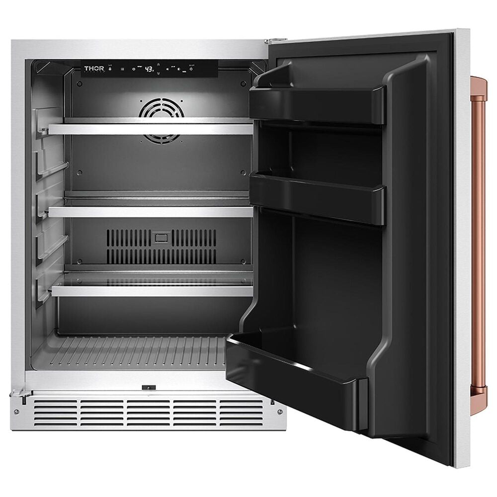 Thor Kitchen Gordon Ramsay 5 Cu. Ft. Outdoor Undercounter Beverage Cooler with Rose Gold Handle Kit in Stainless Steel, , large