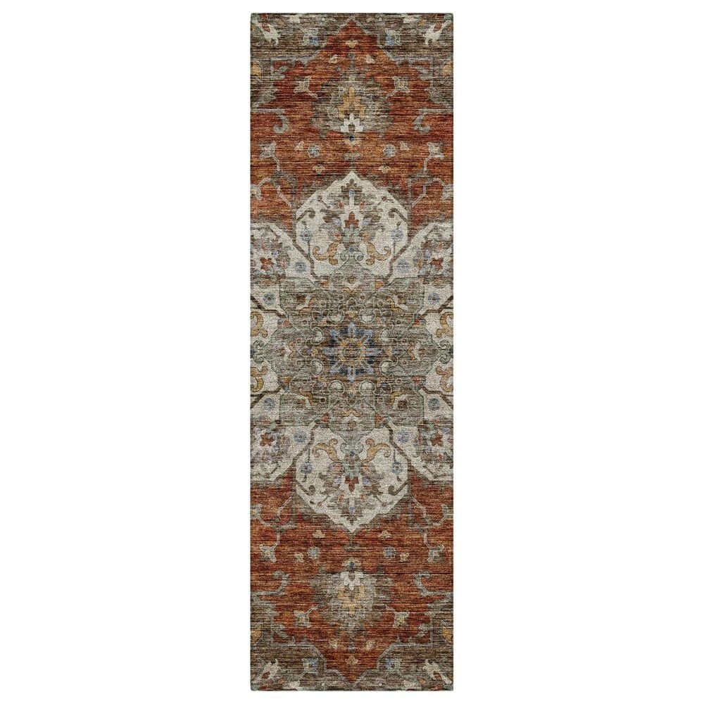 Dalyn Rug Company Silk Road Paprika, Ivory, Beige, Gold, Brown, Gray and Teal 2"3" x 7"6" Runner, , large