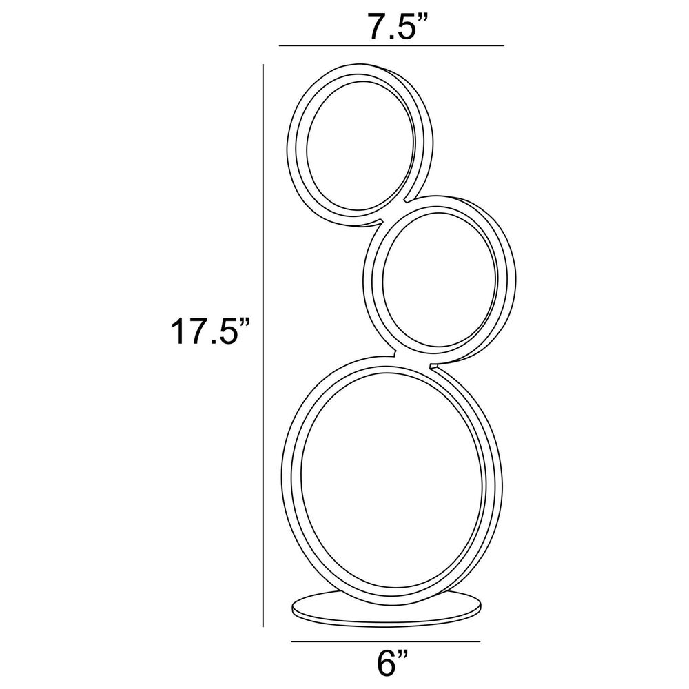 Lite Source Fedora 3-Ring LED Table Lamp in Brushed Nickel, , large