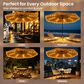 HOMLUX 10" Patio Umbrella with Lights in Yellow, , large