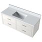 Lexora Home Castor 48" Single Bathroom Vanity in White with 2 cm White Cultured Marble Top and Rectangular Sink, , large