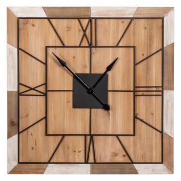 Crestview Collection Anytime Wall Clock in White Washed and Natural, , large