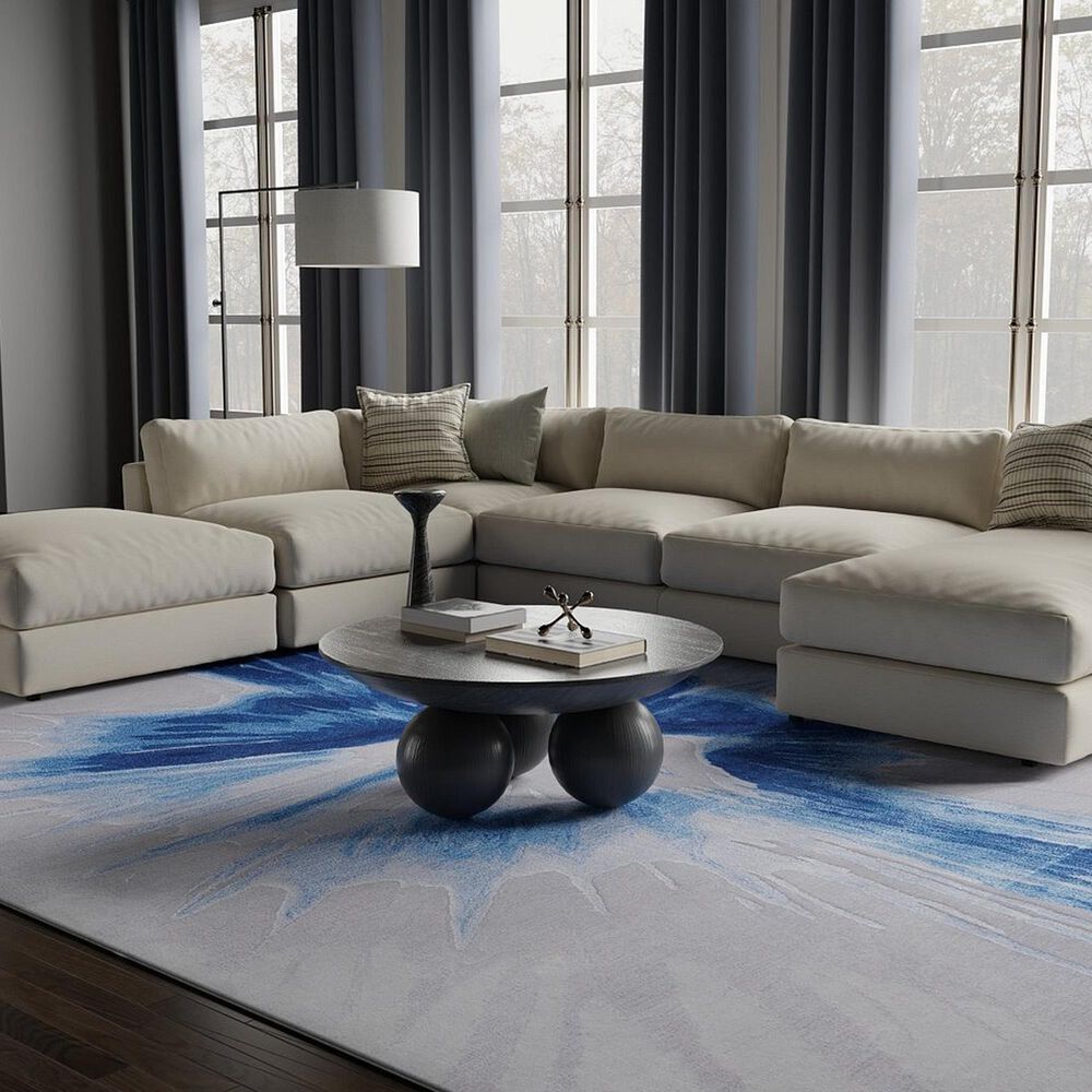Feizy Rugs Kawai 10&#39; x 14&#39; Blue Area Rug, , large