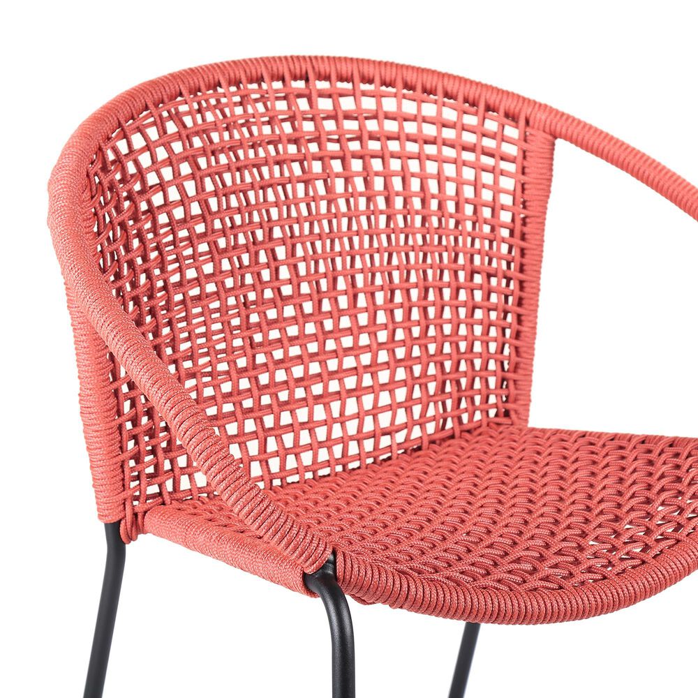 Hearth and Haven Quilla Stackable Dining Chair in Brick Red and Black (Set of 2), , large