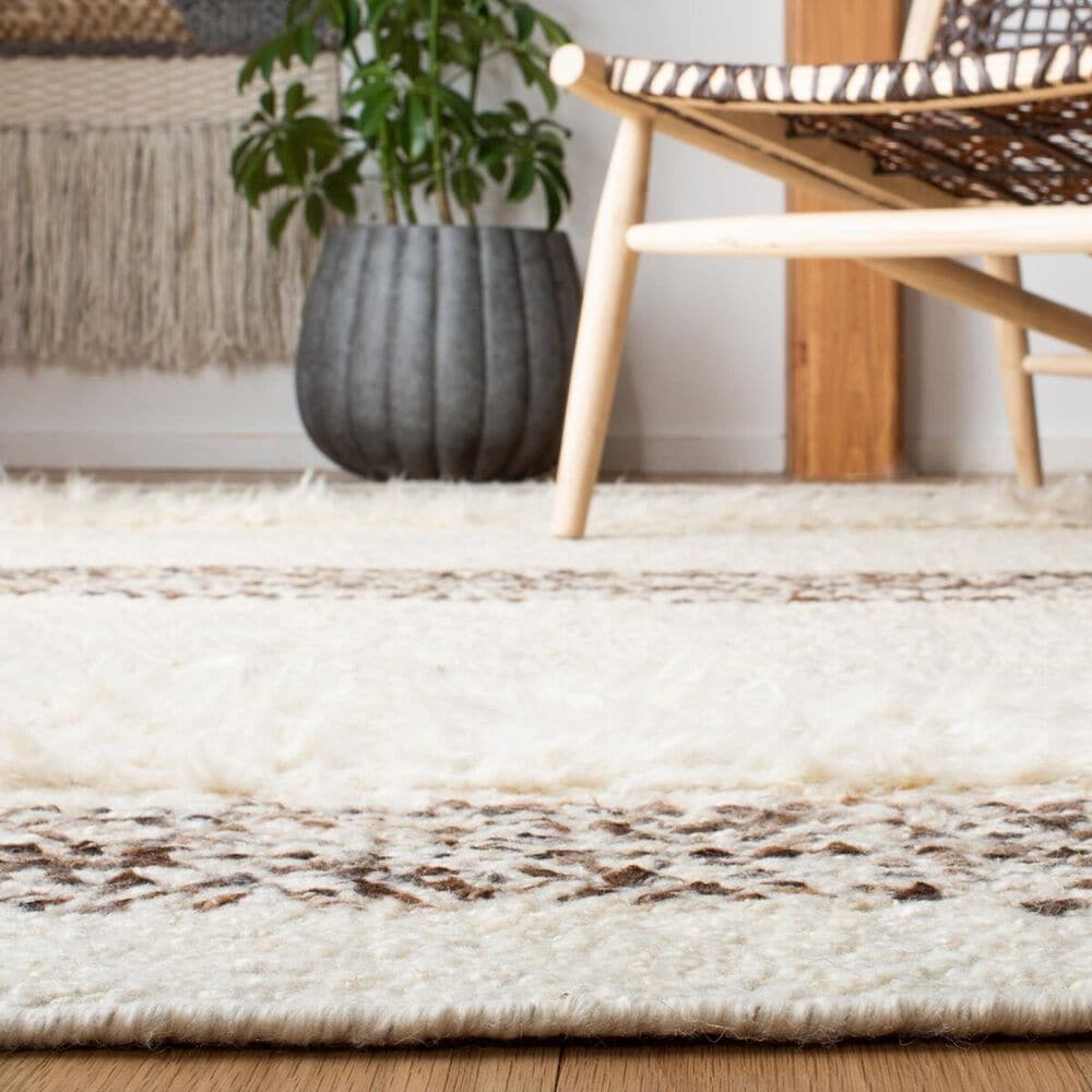 Safavieh Natura NAT321A NAT321A 2&#39;3&quot; x 8&#39; Ivory and Brown Runner, , large