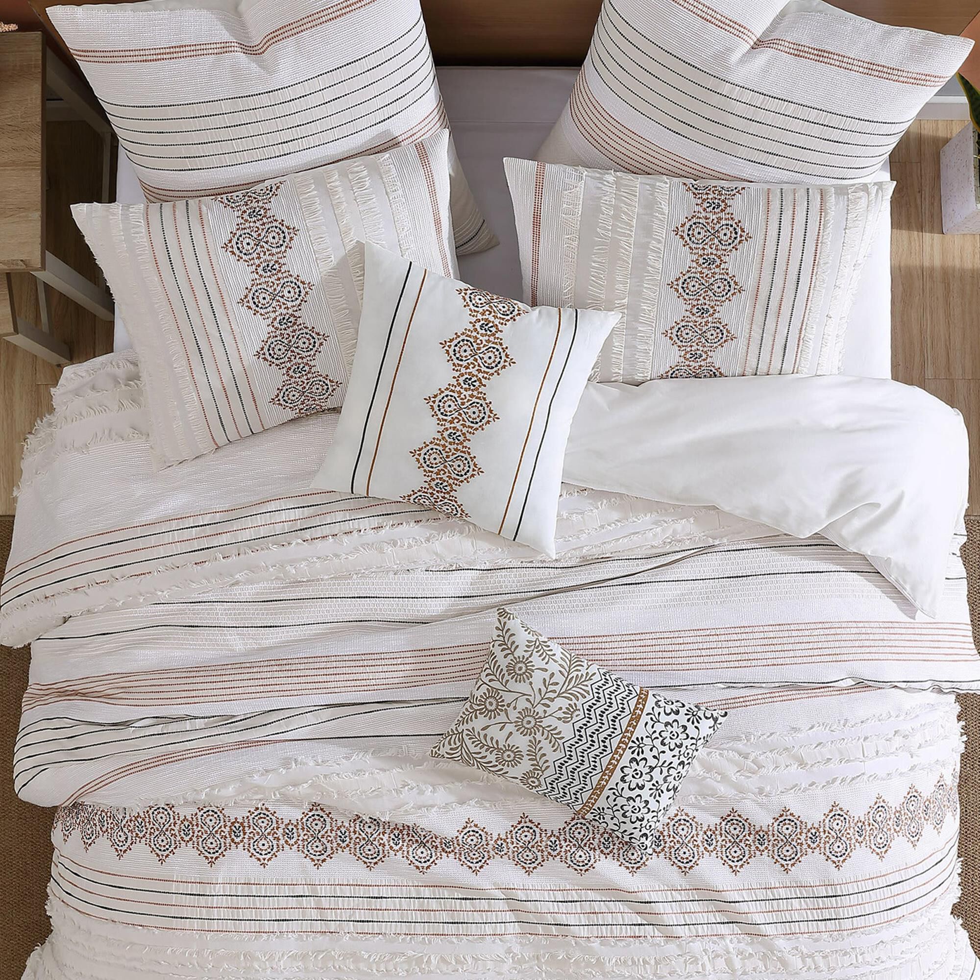 ディングル45 DINGLE45/KAMALURE’s✖️HAZE OVER Hallmart Collectibles Arden 5-Piece King Comforter Set in Cream